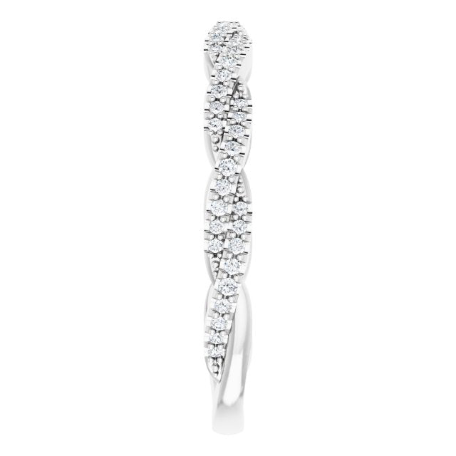 Rope Design Delicate Diamond Wedding Band-VIRABYANI