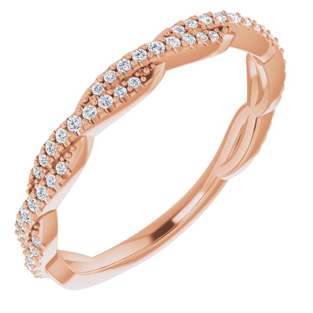 Rope Design Delicate Diamond Wedding Band-VIRABYANI