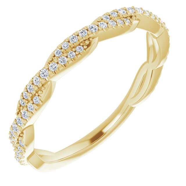 Rope Design Delicate Diamond Wedding Band-VIRABYANI