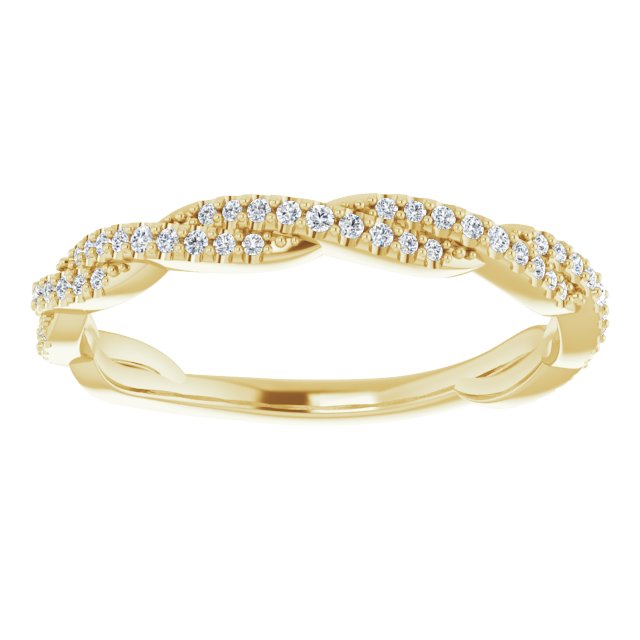 Rope Design Delicate Diamond Wedding Band-VIRABYANI
