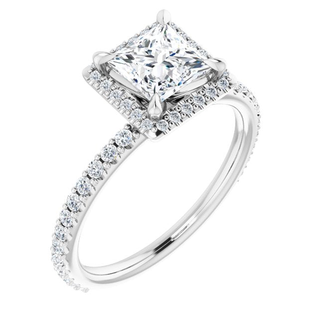 Princess Diamond Halo Engagement Ring-VIRABYANI