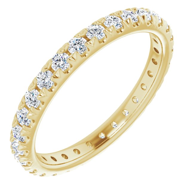 0.87 ct. Round Diamond Eternity Band Pave Set Diamond Ring-VIRABYANI