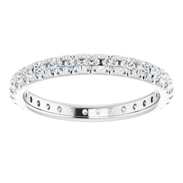 0.87 ct. Round Diamond Eternity Band Pave Set Diamond Ring-VIRABYANI
