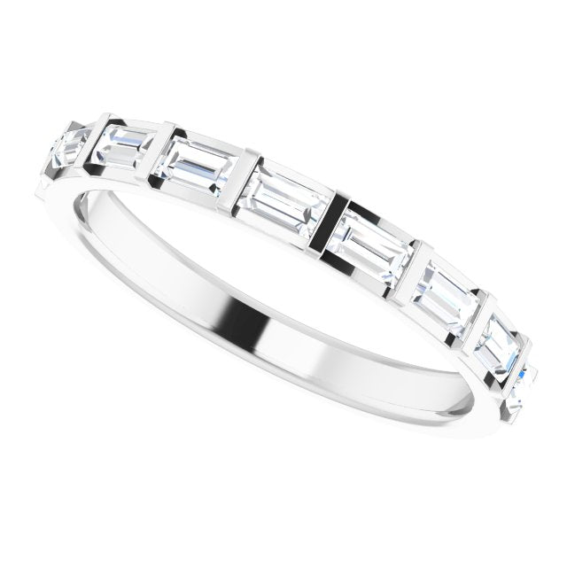 0.72 ct. Bar Set Baguette Cut Diamond Wedding Band-VIRABYANI