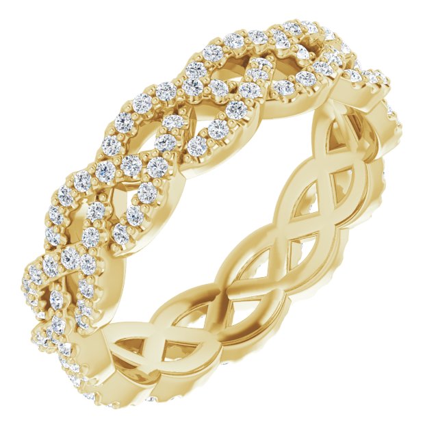0.72 ct. Round Diamond Open Braid Design Eternity Band-VIRABYANI