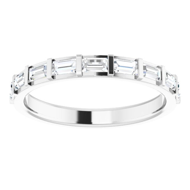 0.72 ct. Bar Set Baguette Cut Diamond Wedding Band-VIRABYANI