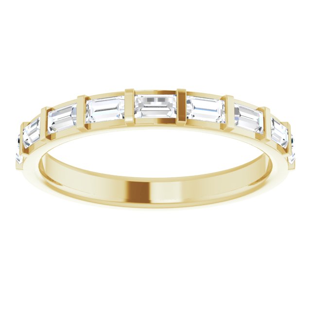 0.72 ct. Bar Set Baguette Cut Diamond Wedding Band-in 14K/18K White, Yellow, Rose Gold and Platinum - Christmas Jewelry Gift -VIRABYANI
