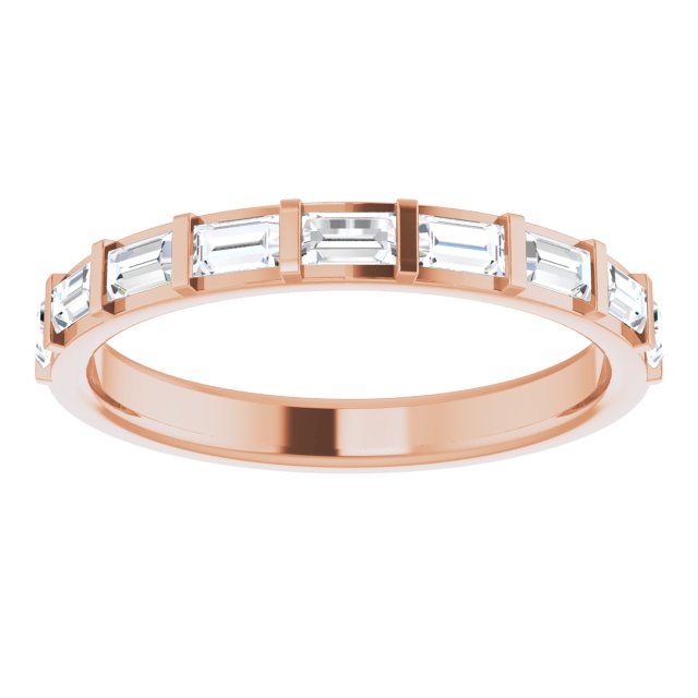 0.72 ct. Bar Set Baguette Cut Diamond Wedding Band-VIRABYANI