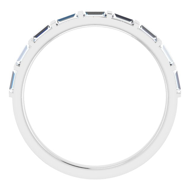 0.72 ct. Bar Set Baguette Cut Diamond Wedding Band-VIRABYANI