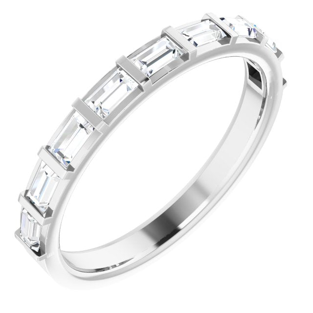 0.72 ct. Bar Set Baguette Cut Diamond Wedding Band-VIRABYANI
