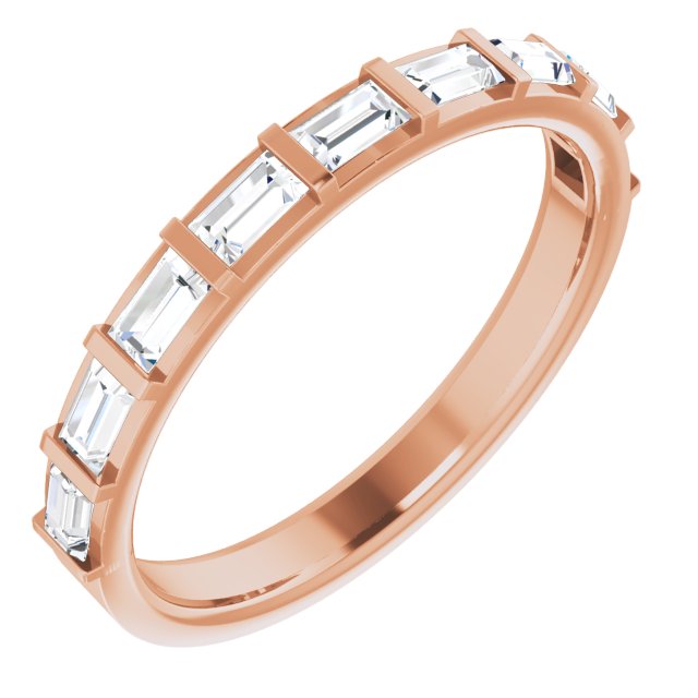 0.72 ct. Bar Set Baguette Cut Diamond Wedding Band-VIRABYANI