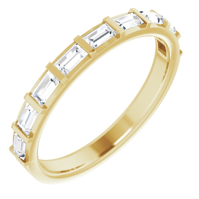 0.72 ct. Bar Set Baguette Cut Diamond Wedding Band-VIRABYANI