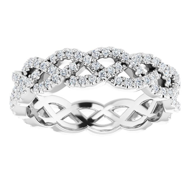 0.72 ct. Round Diamond Open Braid Design Eternity Band-VIRABYANI