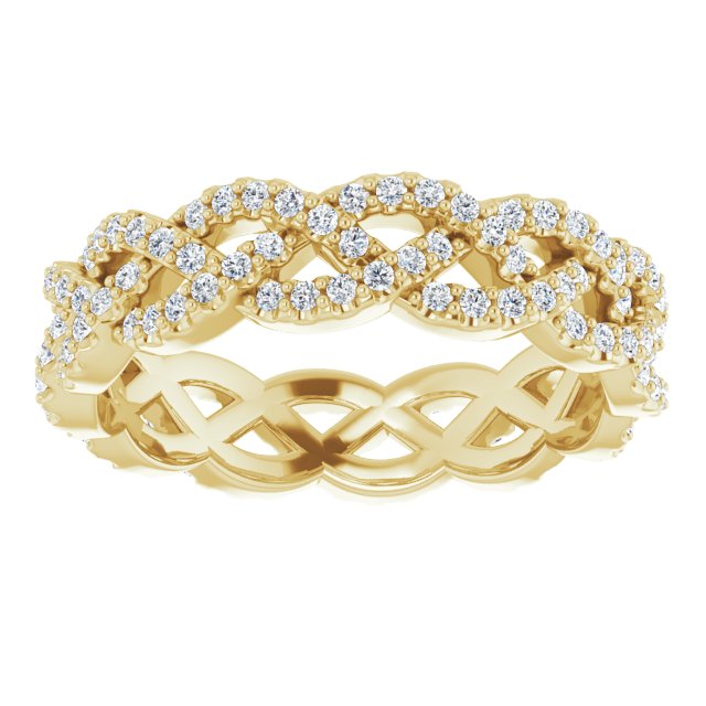 0.72 ct. Round Diamond Open Braid Design Eternity Band-VIRABYANI