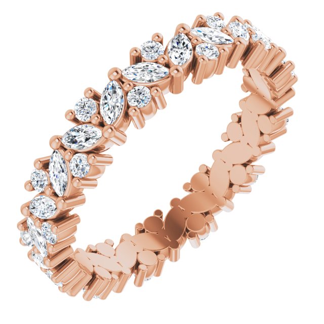 0.96 ct. Marquise & Round Diamond Eternity Band-VIRABYANI