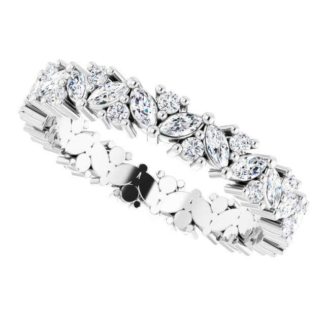 0.96 ct. Marquise & Round Diamond Eternity Band-VIRABYANI