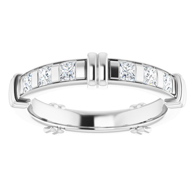1.20 ct. Princess Diamond Eternity Band Stackable Diamond Ring-VIRABYANI