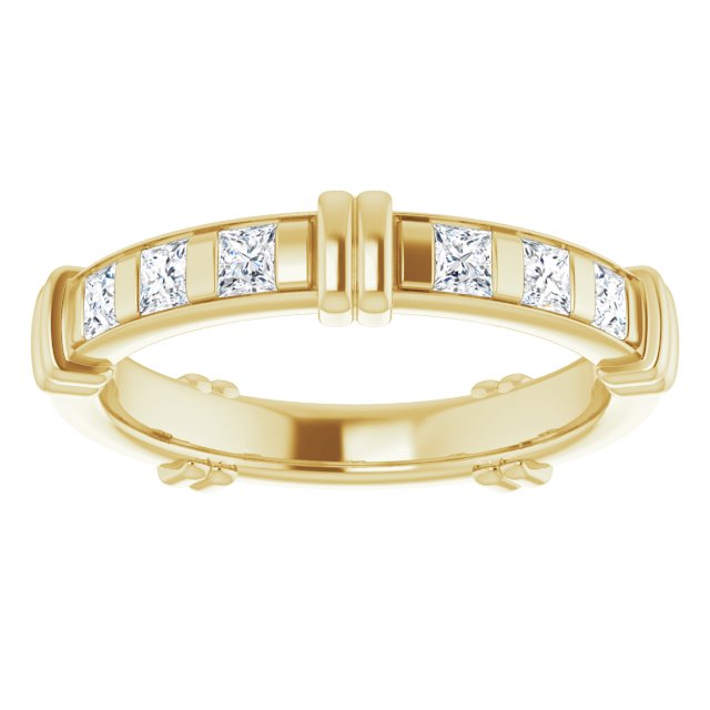 1.20 ct. Princess Diamond Eternity Band Stackable Diamond Ring-VIRABYANI