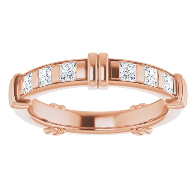 1.20 ct. Princess Diamond Eternity Band Stackable Diamond Ring-VIRABYANI