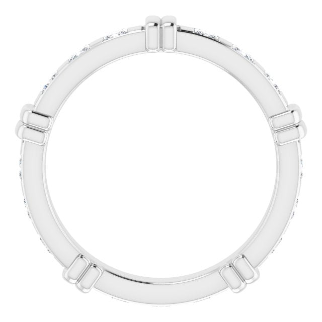 1.20 ct. Princess Diamond Eternity Band Stackable Diamond Ring-VIRABYANI