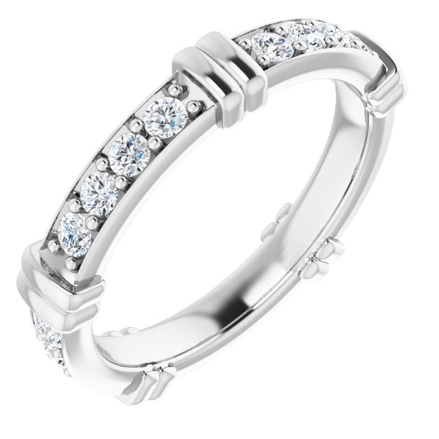 0.60 ct. Round Diamond Stackable Eternity Band-VIRABYANI