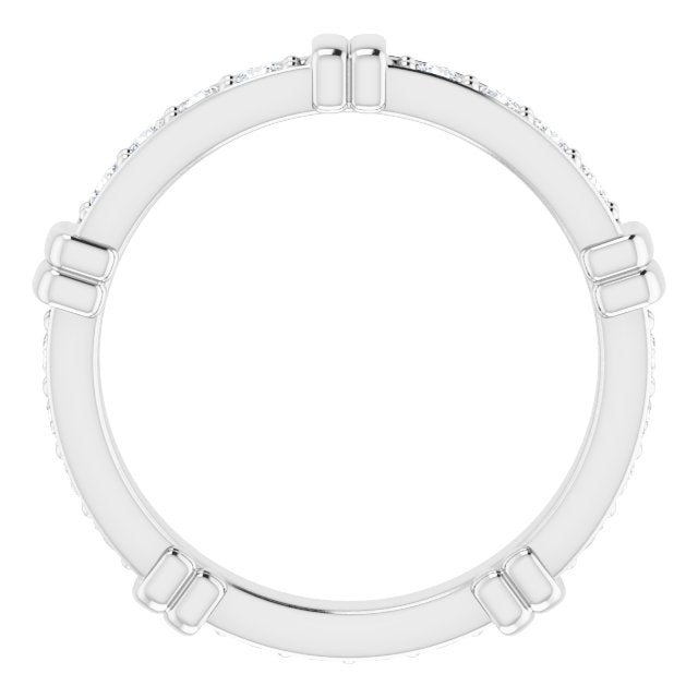 0.60 ct. Round Diamond Stackable Eternity Band-VIRABYANI