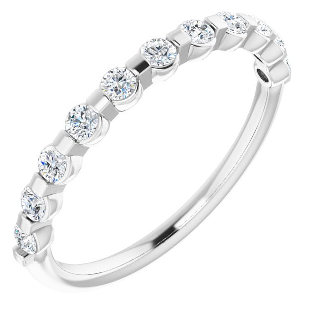 0.34 ct. Round Cut Bar Set Diamond Wedding Band-VIRABYANI