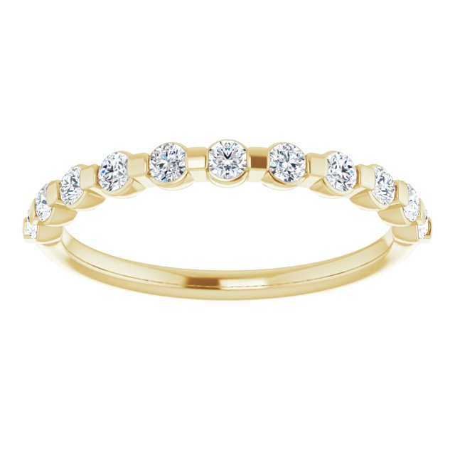 0.34 ct. Round Cut Bar Set Diamond Wedding Band-in 14K/18K White, Yellow, Rose Gold and Platinum - Christmas Jewelry Gift -VIRABYANI