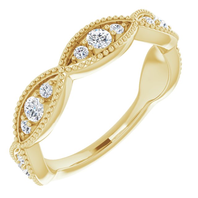 0.50 ct. Round Cut Diamond Wedding Band Milgrain Accent Ring-VIRABYANI