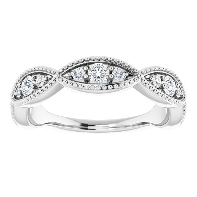 0.50 ct. Round Cut Diamond Wedding Band Milgrain Accent Ring-VIRABYANI