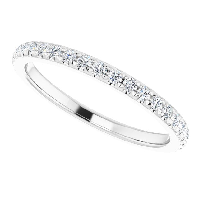 0.37 ct. Round Cut Diamond Wedding Band Delicate Anniversary Ring-VIRABYANI