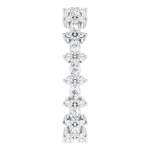 0.59 ct. Prong Set Marquise & Round Diamond Eternity Band-VIRABYANI