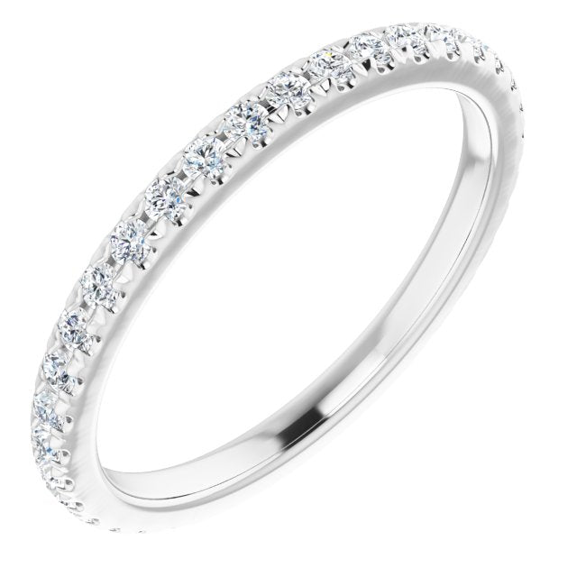 0.37 ct. Round Cut Diamond Wedding Band Delicate Anniversary Ring-VIRABYANI