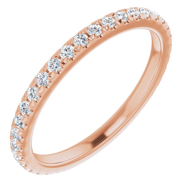 0.37 ct. Round Cut Diamond, Delicate Stackable Wedding Band-in 14K/18K White, Yellow, Rose Gold and Platinum - Christmas Jewelry Gift -VIRABYANI