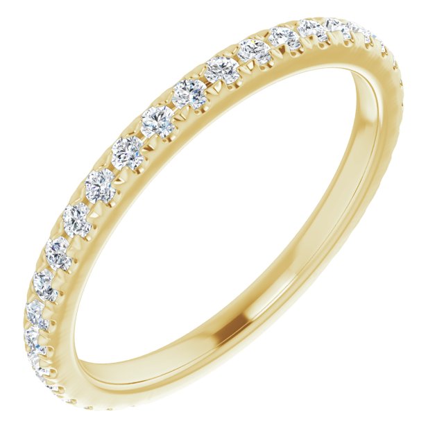 0.37 ct. Round Cut Diamond Wedding Band Delicate Anniversary Ring-VIRABYANI