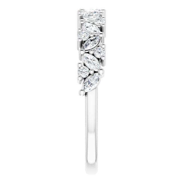 0.50 ct. Marquise And Round Diamond Wedding Band-VIRABYANI