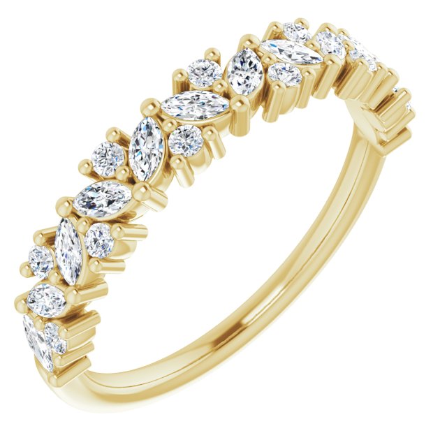 0.50 ct. Marquise And Round Diamond Wedding Band-VIRABYANI