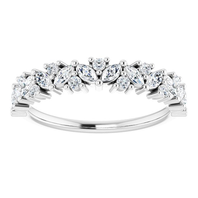 0.50 ct. Marquise And Round Diamond Wedding Band-VIRABYANI