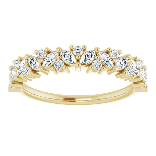 0.50 ct. Marquise And Round Diamond Wedding Band-VIRABYANI