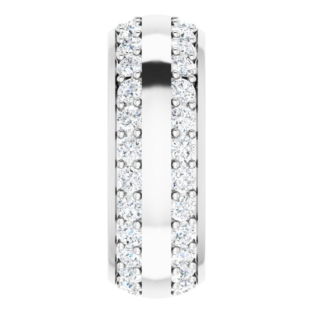 2.16 ct. Round Diamond Eternity Band Wide Double Row Diamond Ring-VIRABYANI