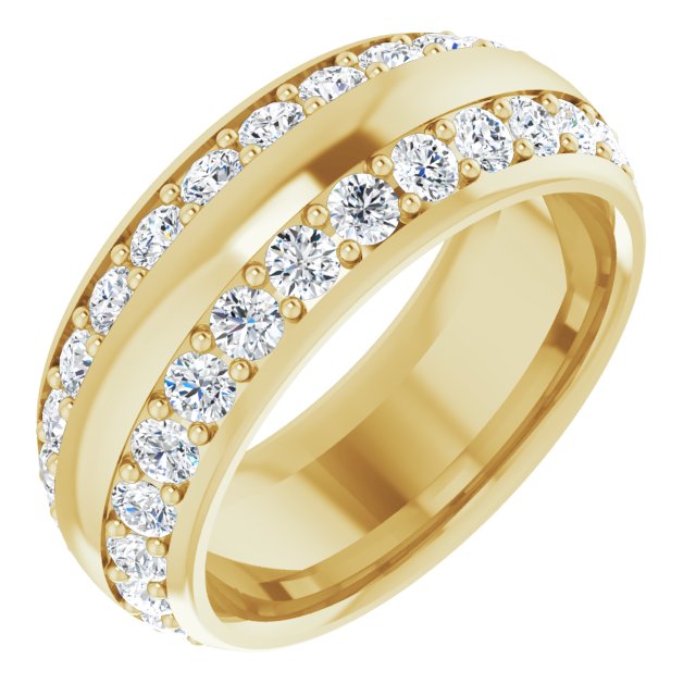 2.16 ct. Round Diamond Eternity Band Wide Double Row Diamond Ring-VIRABYANI