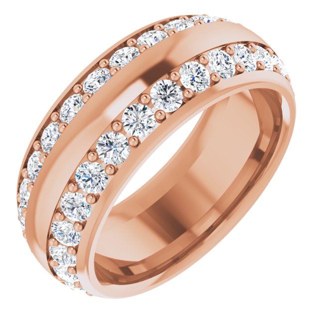 2.16 ct. Round Diamond Eternity Band Wide Double Row Diamond Ring-VIRABYANI