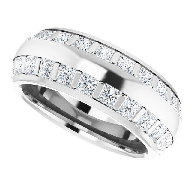 3.84 ct. Princess Diamond Double Row Eternity Band-VIRABYANI