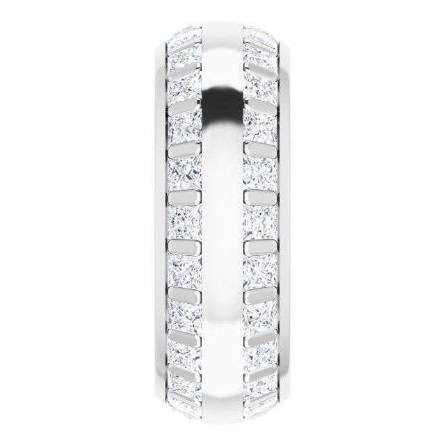 3.84 ct. Princess Diamond Eternity Band-in 14K/18K White, Yellow, Rose Gold and Platinum - Christmas Jewelry Gift -VIRABYANI