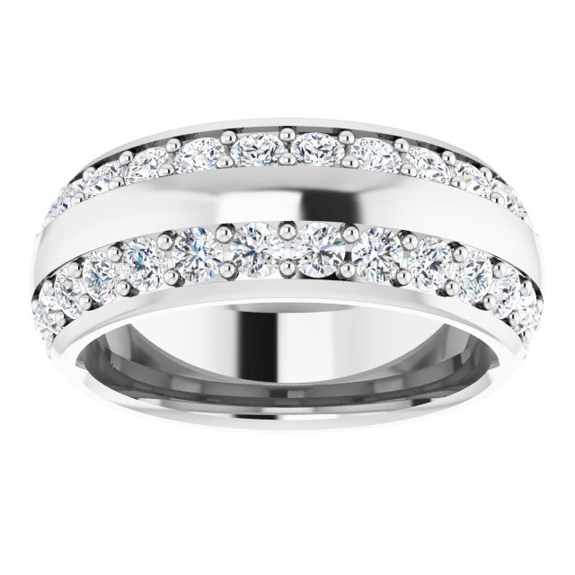 2.16 ct. Round Diamond Eternity Band Wide Double Row Diamond Ring-VIRABYANI