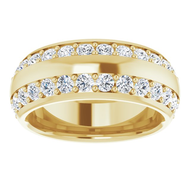 2.16 ct. Round Diamond Eternity Band Wide Double Row Diamond Ring-VIRABYANI