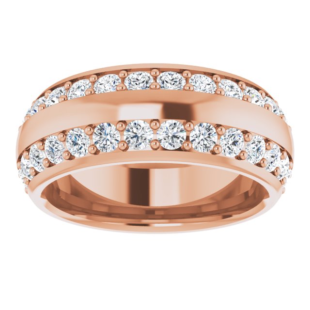 2.16 ct. Round Diamond Eternity Band Wide Double Row Diamond Ring-VIRABYANI