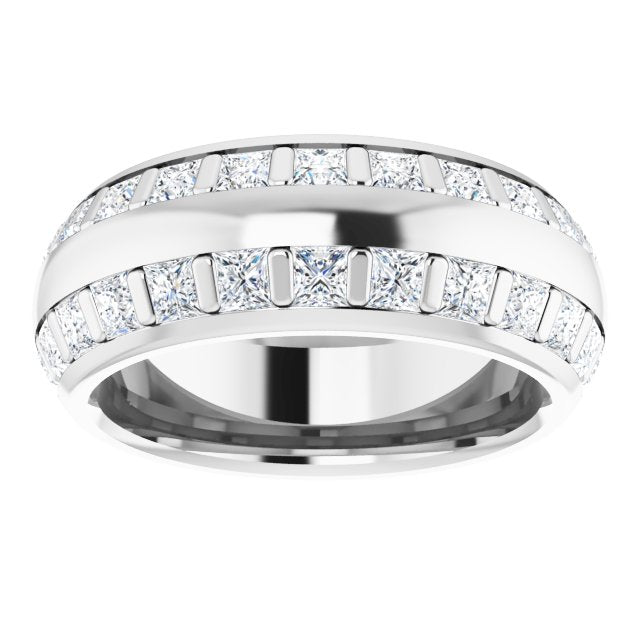 3.84 ct. Princess Diamond Double Row Eternity Band-VIRABYANI