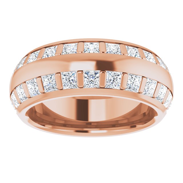 3.84 ct. Princess Diamond Double Row Eternity Band-VIRABYANI