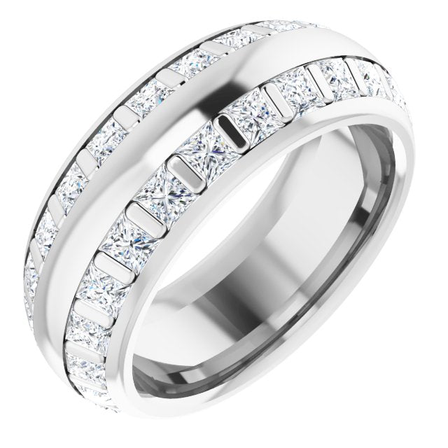 3.84 ct. Princess Diamond Double Row Eternity Band-VIRABYANI